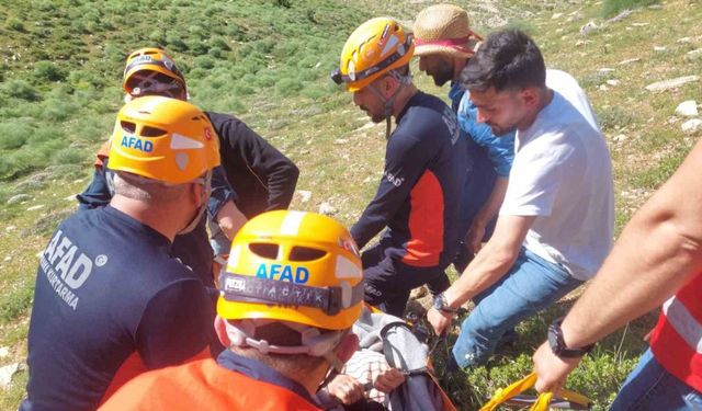 Kayalıklardan düşerek mahsur kalan 2 kişi kurtarıldı