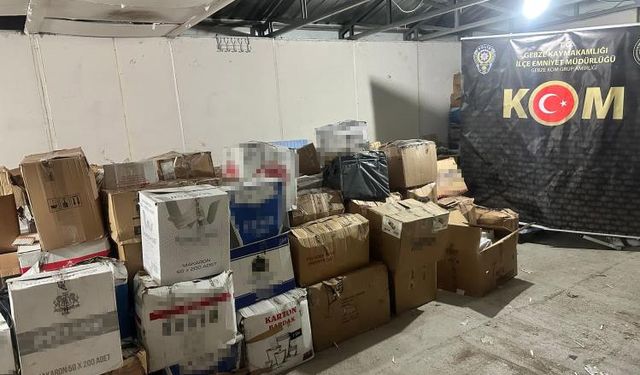 Kocaeli’de 892 bin 900 makaron ile 480 kilogram kıyılmış tütün ele geçirildi