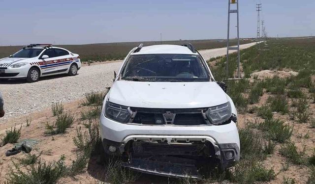 Konya’da kontrolden çıkan otomobil takla attı: 1 yaralı