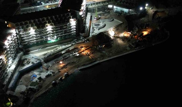 Marmaris’te inşaat yasağına rağmen gece inşaat çalışması yapıldığı iddiası