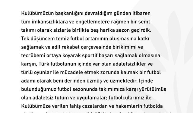 Süleyman Hurma: "Karagümrük’ün daha da güçlenerek Süper Lig’e döneceğinden kimsenin şüphesi olmasın"