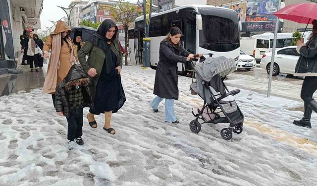 Van’da etkili olan dolu kışı aratmadı