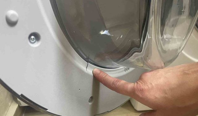 Vestel marka sıfır çamaşır makinesi hasarlı ve kullanılmış çıktı