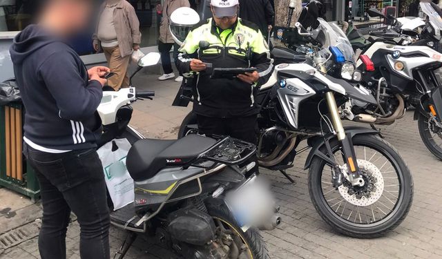 Yaya yollarında kullanılan 103 motosiklete ceza kesildi