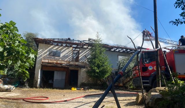 Taraklı 'da 2 ev ile depo yandı