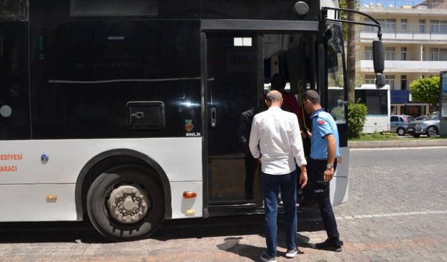 Antalya Alanya’da halk otobüsleri ve taksiler denetlendi
