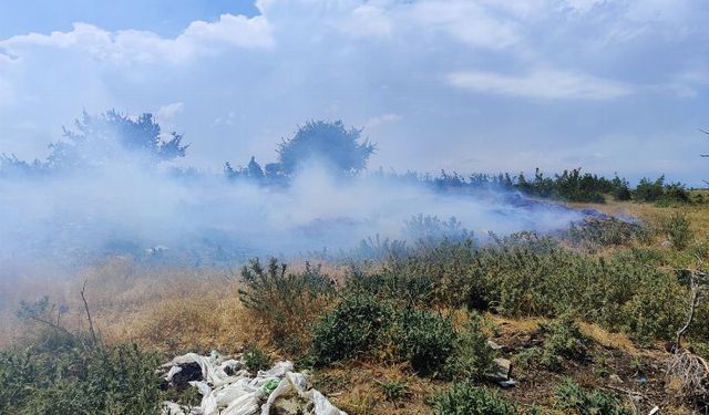 Boztepe Köyü’nde 200 dönümlük buğday ekili alan yandı