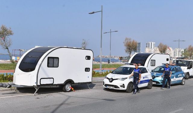 İzmir'de karavan park alanı mesaisi