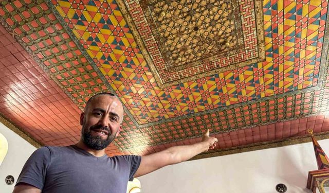 Altı asırlık özel işlemeli cami tavanı orijinalliğini koruyor