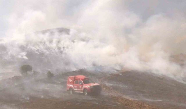 Arguvan’da 700 dönümlük alanda anız yangını