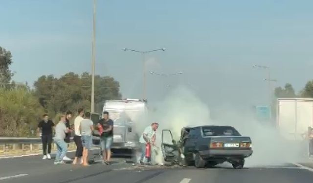 Aydın-İzmir Otoyolu’nda trafik kazası: 1 ölü, 2 yaralı
