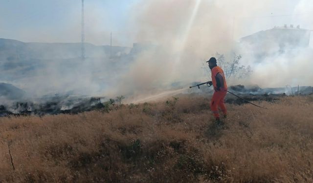Bingöl’deki yangın ormanlık alana sıçramadan söndürüldü