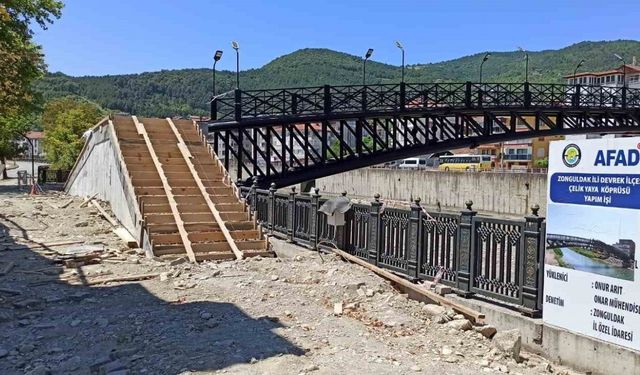 Devrek’te ki çelik köprünün inşaatında son aşamaya gelindi