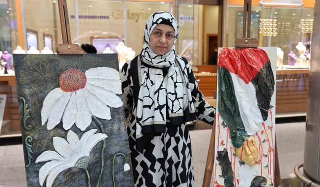 Diyarbakır’da Filistin temalı resim sergisi: 22 parça eserin geliri Gazze’ye gönderilecek