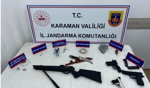 Karaman’da uyuşturucu ve ruhsatsız silah operasyonu: 1 tutuklama