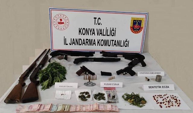 Konya’da uyuşturucu madde imal ve ticareti yapanlara operasyon: 2 gözaltı