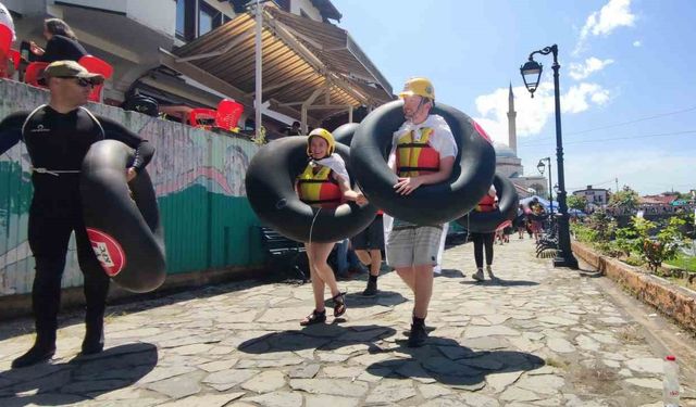 Kosova’da şambrel ile rafting heyecanı