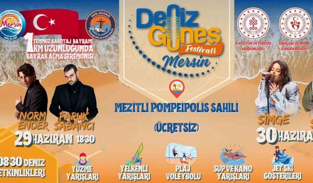 Mersin’de Deniz ve Güneş Festivali düzenleniyor