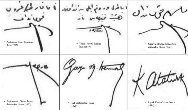 MSB, Atatürk’ün orijinal imzalarını paylaştı
