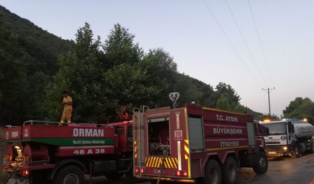 Nazilli Belediyesi Kahvederesi’ndeki yangına müdahale etti