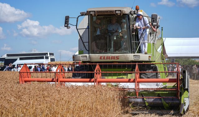 İBB Başkanı İmamoğlu, Silivri'de "Buğday Hasat Etkinliği"ne katıldı
