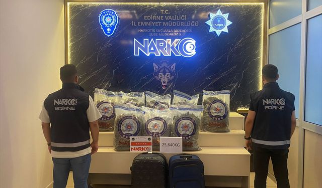 Kapıkule'de bir tırda 25 kilo 640 gram skunk ele geçirildi