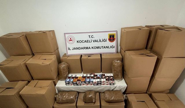 Kocaeli'de 11 bin 400 makaron ile 460 kilogram kaçak tütün ele geçirildi