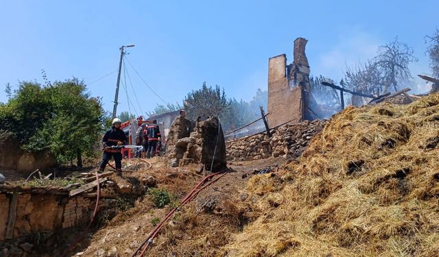 Sakarya'da 2 ahşap ev ve 1 samanlık yandı