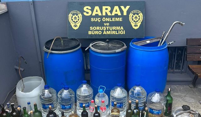 Tekirdağ'da 174 litre sahte içki ele geçirildi