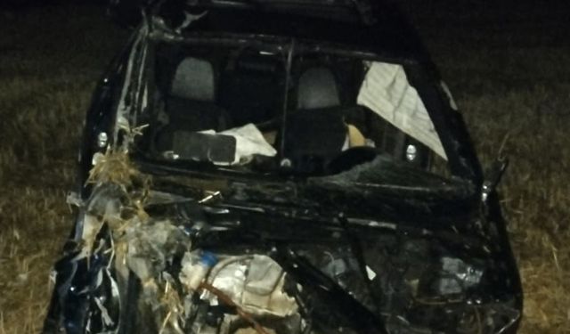 Tekirdağ'da tarlaya devrilen otomobildeki 2 kişi öldü, 1 kişi yaralandı