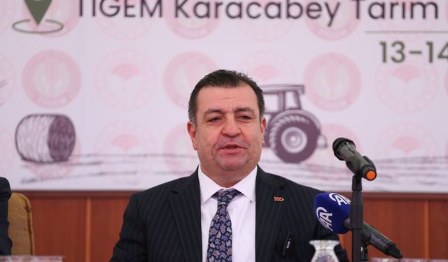 TİGEM Genel Müdürü Hasan Gezginç, Karacabey İşletmesi'ndeki basın toplantısında konuştu: