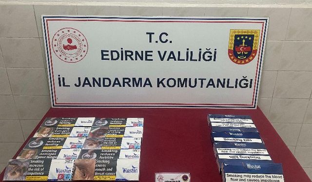 Edirne Enez'de 16 karton kaçak sigara ele geçirildi
