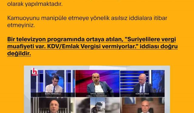 Dezenformasyonla Mücadele Merkezi "Suriyelilere vergi muafiyeti var" iddiasını yalanladı