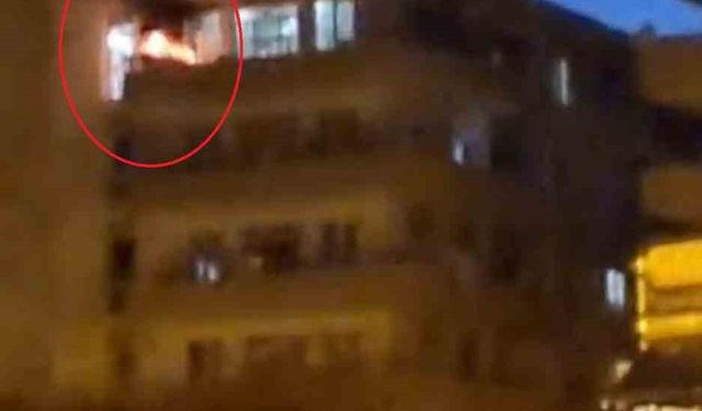 Diyarbakır’da bir evin balkonundaki alevler paniğe neden oldu