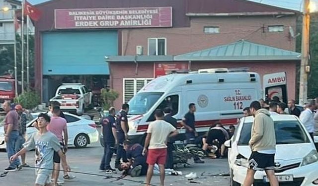 Erdek’teki tehlikeli kavşak yine can yaktı: motosiklet sürücüsü ağır yaralandı
