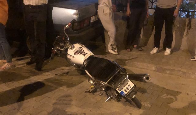 Kontrolden çıkan motosikletin sürücüsü kayarak düştü: 1 yaralı