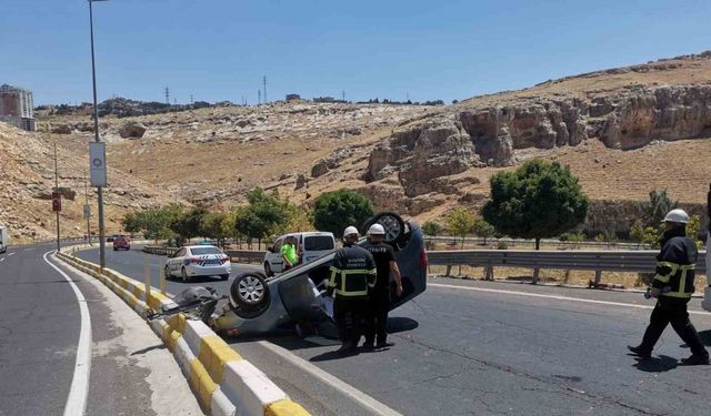 Mardin’de otomobil takla attı: 1 yaralı