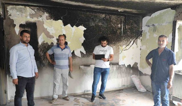 Şehzadeler Belediyesinden evi yanan aileye destek