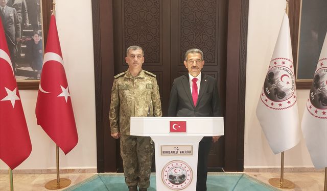 Kırklareli Valisi Ekici, Tuğgeneral Köse'yi makamında kabul etti