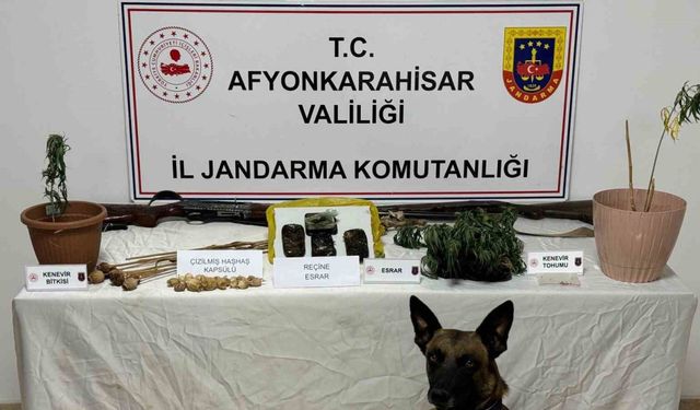 Afyonkarahisar’da jandarma uyuşturucu madde ele geçirdi