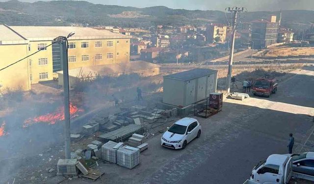 Ayvacık’ta otluk alanda çıkan yangın korkuttu