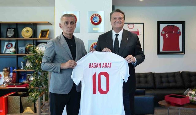 Beşiktaş Başkanı Hasan Arat, TFF Başkanı Hacıosmanoğlu’nu ziyaret etti