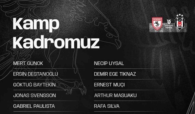 Beşiktaş, Samsunspor maçı için kamp kadrosunu açıkladı