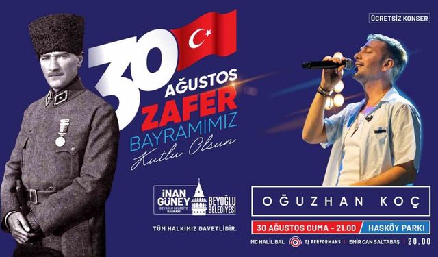 Beyoğlu’nda 30 Ağustos Zafer Bayramı konserle kutlanacak