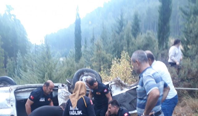 Burdur’da kontrolden çıkan otomobil şarampole devrildi, 1 yaralı