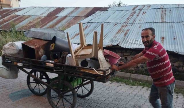 Diyarbakır’dan Varto’ya hurda toplamaya geldi