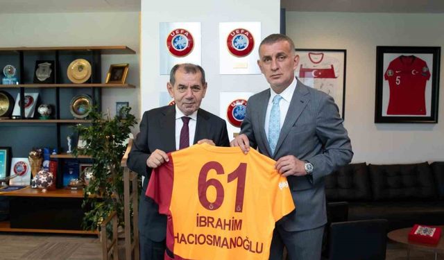 Galatasaray Başkanı Dursun Özbek, TFF Başkanı Hacıosmanoğlu’nu ziyaret etti