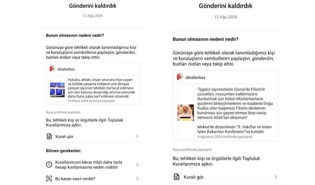 Instagram Türkiye’de erişime tekrar açılmasının ardından Diyanet İşleri Başkanı Erbaş’ın mesajlarını sildi