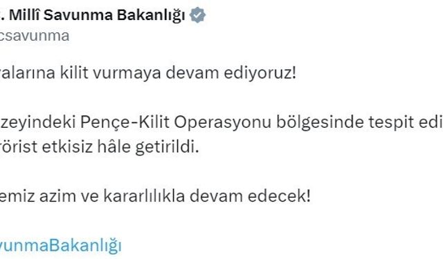 Irak’ın kuzeyindeki 12 PKK’lı terörist etkisiz hale getirildi