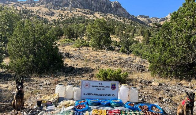 Kahramanmaraş’ta terör operasyonunda yaşam malzemeleri ele geçirildi